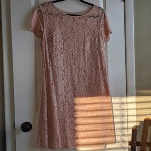 LOFT Blush Eyelet Swing Dress